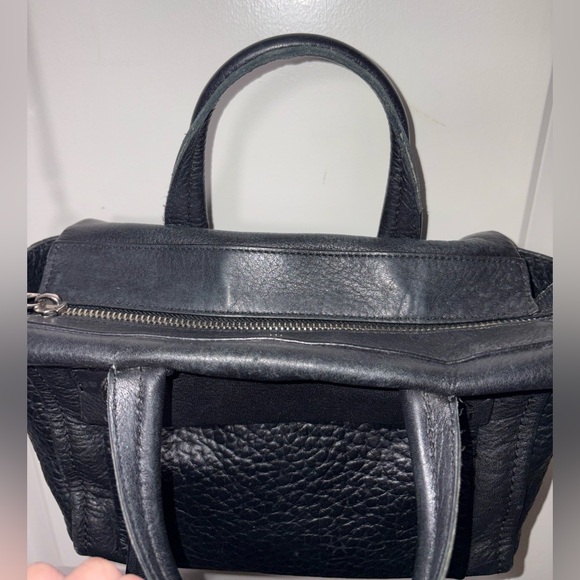 Coach Mini Riley Satchel Black Pebbled Leather Crossbody Bag 27923 - Picture 10 of 16